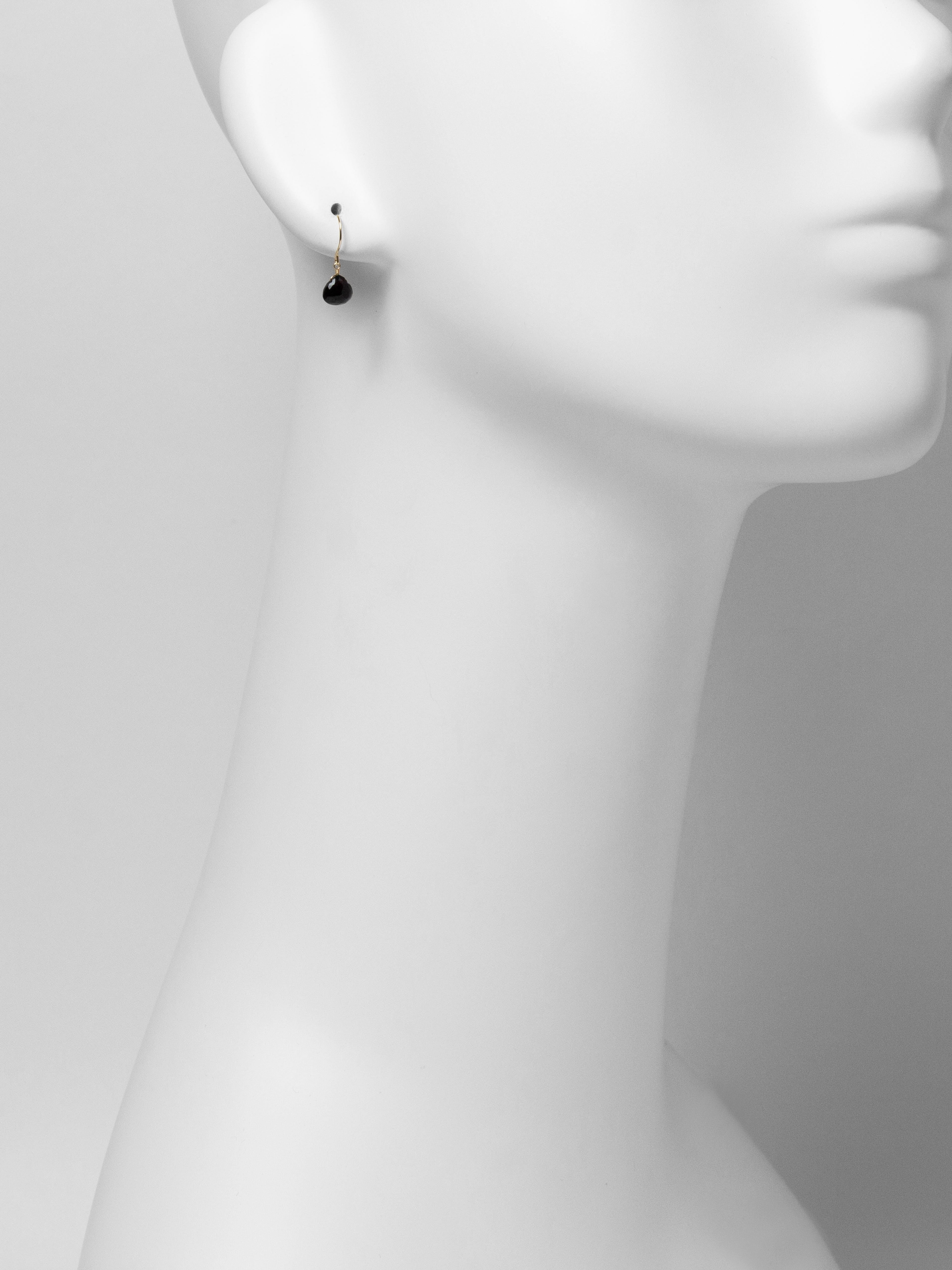 ブラックオニキスS マロン K10ピアス